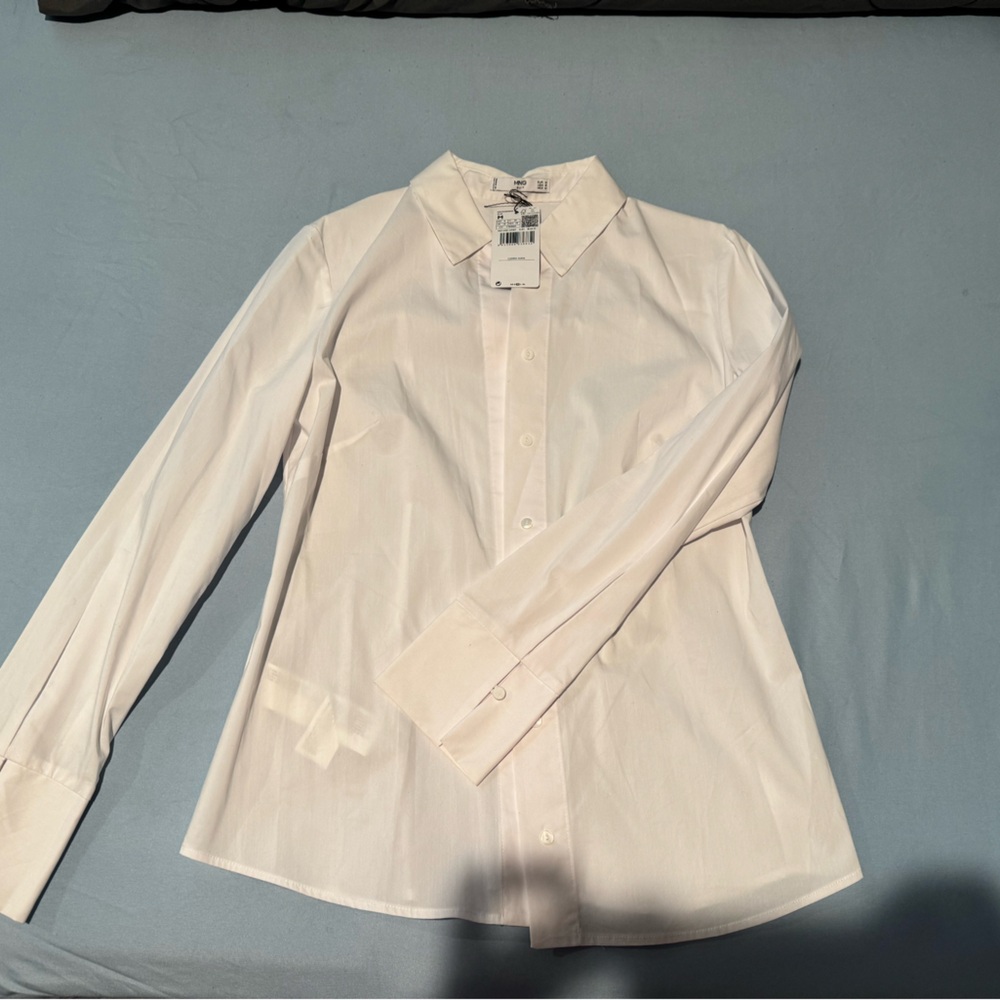 Mango white button up shirt